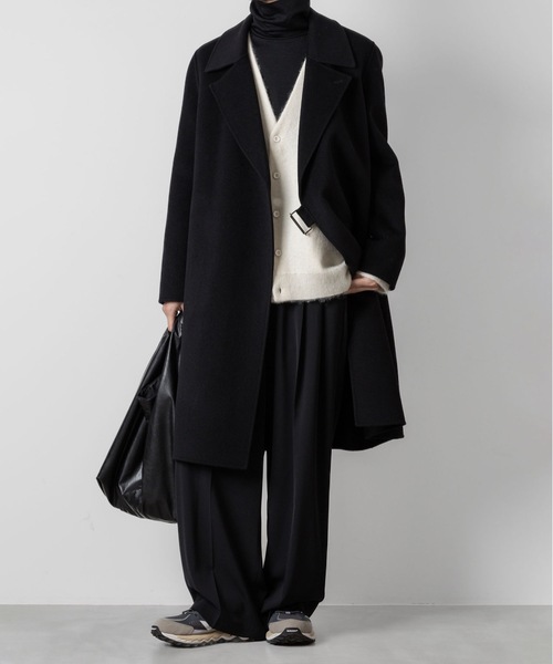 ウール/カシミヤ ダブルフェイス ビーバー ベルテッド ダブル ブレステッド コート/ W/CA DOUBLE FACE BEAVER BELTED DOUBLE BREASTED COAT（トレンチコート）｜ATTACHMENT（アタッチメント）