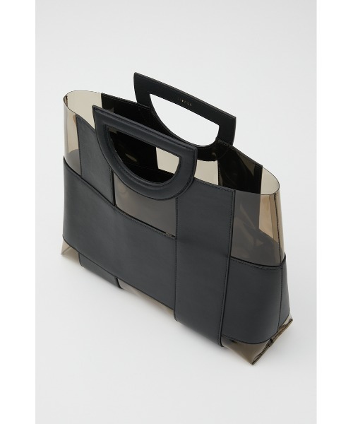 rienda(リエンダ)の「フェイクレザーコンビクリアバッグ(ハンドバッグ・レディース・ブラック/ベージュ・FREE)」の5枚目の写真