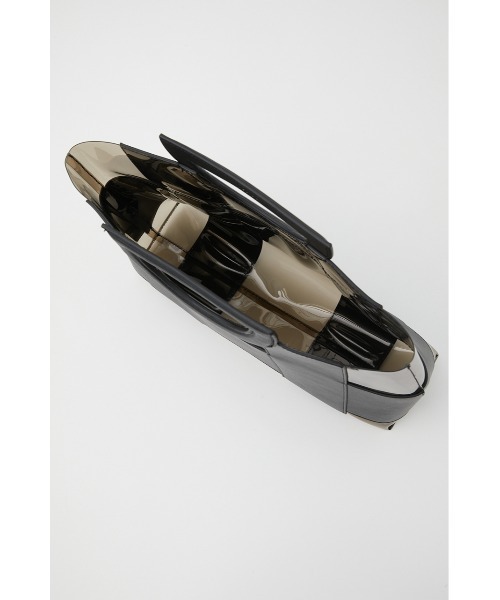 rienda(リエンダ)の「フェイクレザーコンビクリアバッグ(ハンドバッグ・レディース・ブラック/ベージュ・FREE)」の6枚目の写真