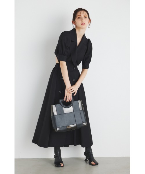 rienda(リエンダ)の「フェイクレザーコンビクリアバッグ(ハンドバッグ・レディース・ブラック/ベージュ・FREE)」の9枚目の写真