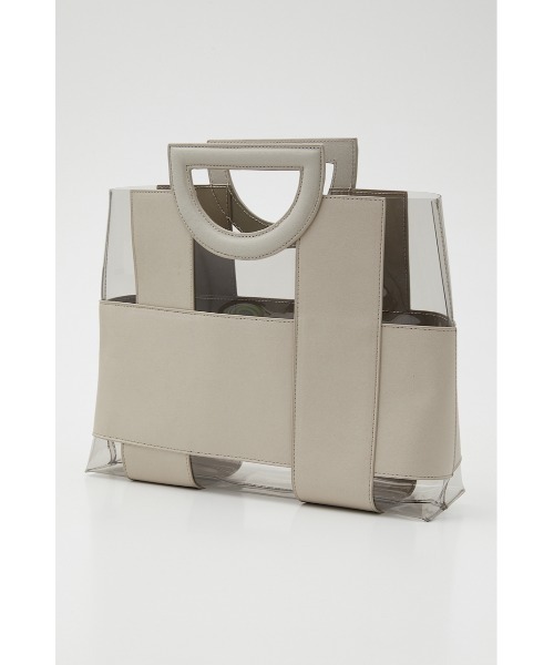 rienda(リエンダ)の「フェイクレザーコンビクリアバッグ(ハンドバッグ・レディース・ブラック/ベージュ・FREE)」の10枚目の写真