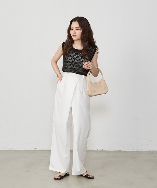 Shelly island（シェリーアイランド）の「シアーニットタンクトップ（ニット/セーター・レディース・ブラック/ホワイト・FREE）」の10枚目の写真