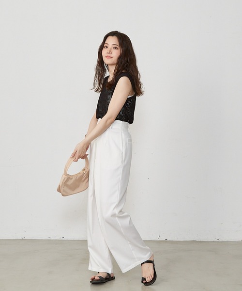 Shelly island（シェリーアイランド）の「シアーニットタンクトップ（ニット/セーター・レディース・ブラック/ホワイト・FREE）」の12枚目の写真