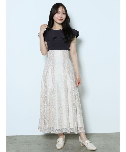 MERCURYDUO（マーキュリーデュオ）の「2WAYラッフルノースリニット（ニット/セーター・レディース・オフホワイト/ブラック/チャコールグレー/レッド/ベビーピンク・FREE）」の13枚目の写真