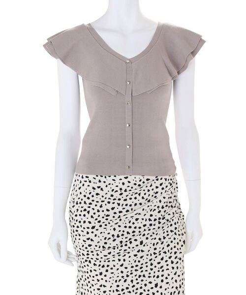 MERCURYDUO（マーキュリーデュオ）の「2WAYラッフルノースリニット（ニット/セーター・レディース・オフホワイト/ブラック/チャコールグレー/レッド/ベビーピンク・FREE）」の17枚目の写真