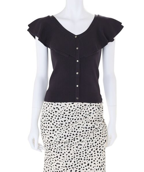 MERCURYDUO（マーキュリーデュオ）の「2WAYラッフルノースリニット（ニット/セーター・レディース・オフホワイト/ブラック/チャコールグレー/レッド/ベビーピンク・FREE）」の20枚目の写真