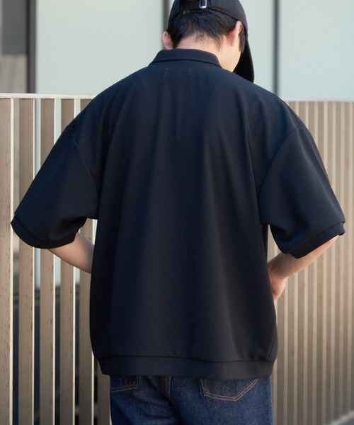 CIAOPANIC TYPY（チャオパニックティピー）の「ドライタッチカットツイルBIGポロ（ポロシャツ・メンズ・ブラック/ベージュ系その他・MEDIUM/LARGE）」の7枚目の写真