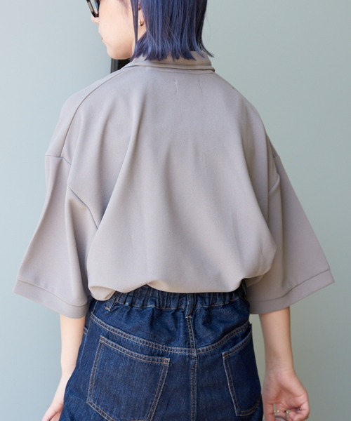 CIAOPANIC TYPY（チャオパニックティピー）の「ドライタッチカットツイルBIGポロ（ポロシャツ・メンズ・ブラック/ベージュ系その他・MEDIUM/LARGE）」の17枚目の写真