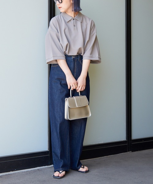 CIAOPANIC TYPY（チャオパニックティピー）の「ドライタッチカットツイルBIGポロ（ポロシャツ・メンズ・ブラック/ベージュ系その他・MEDIUM/LARGE）」の19枚目の写真