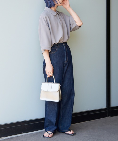 CIAOPANIC TYPY（チャオパニックティピー）の「ドライタッチカットツイルBIGポロ（ポロシャツ・メンズ・ブラック/ベージュ系その他・MEDIUM/LARGE）」の21枚目の写真