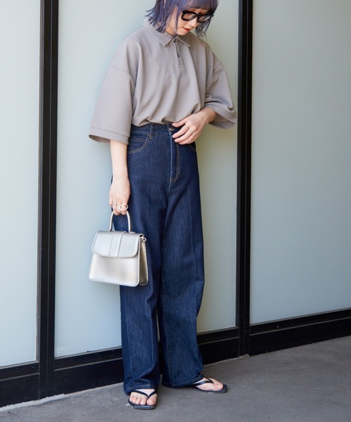 CIAOPANIC TYPY（チャオパニックティピー）の「ドライタッチカットツイルBIGポロ（ポロシャツ・メンズ・ブラック/ベージュ系その他・MEDIUM/LARGE）」の18枚目の写真