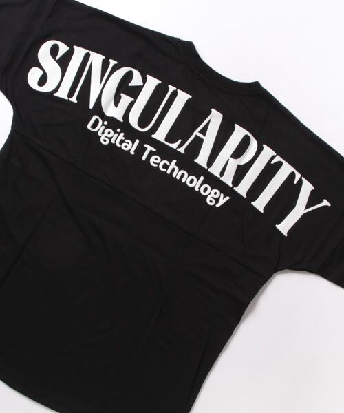 STYLEBLOCK（スタイルブロック）の「BIGロゴプリント入り5分袖ビッグシルエットTシャツ（Tシャツ/カットソー・メンズ・ホワイト/ブラック/グリーン・L/M）」の5枚目の写真