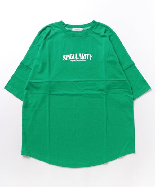 STYLEBLOCK（スタイルブロック）の「BIGロゴプリント入り5分袖ビッグシルエットTシャツ（Tシャツ/カットソー・メンズ・ホワイト/ブラック/グリーン・L/M）」の8枚目の写真