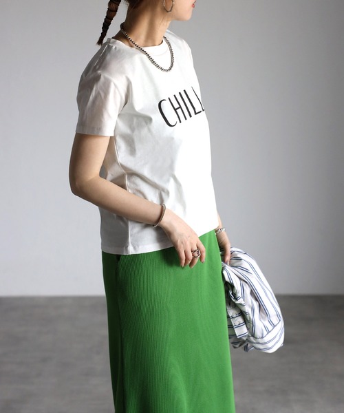 Bonjour Sagan（ボンジュールサガン）の「CHILLロゴTシャツ（Tシャツ/カットソー・レディース・ブラック/オフホワイト・FREE）」の4枚目の写真