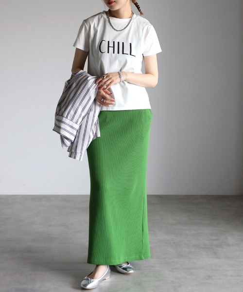 Bonjour Sagan（ボンジュールサガン）の「CHILLロゴTシャツ（Tシャツ/カットソー・レディース・ブラック/オフホワイト・FREE）」の14枚目の写真