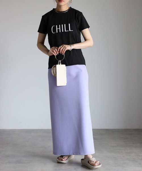 Bonjour Sagan（ボンジュールサガン）の「CHILLロゴTシャツ（Tシャツ/カットソー・レディース・ブラック/オフホワイト・FREE）」の11枚目の写真