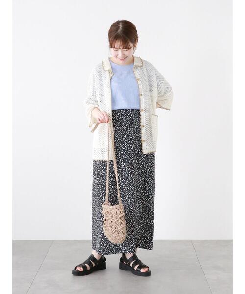 ehka sopo（エヘカソポ）の「花柄ナロースカート（スカート・レディース・グリーン/ブラック/ベージュ・F）」の7枚目の写真