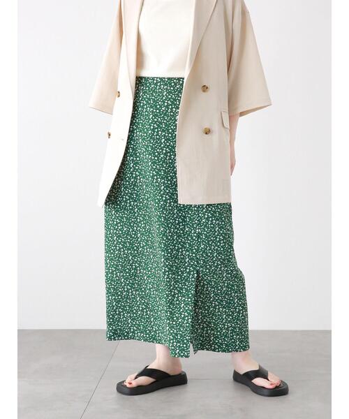 ehka sopo（エヘカソポ）の「花柄ナロースカート（スカート・レディース・グリーン/ブラック/ベージュ・F）」の10枚目の写真