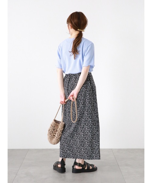 ehka sopo（エヘカソポ）の「花柄ナロースカート（スカート・レディース・グリーン/ブラック/ベージュ・F）」の4枚目の写真