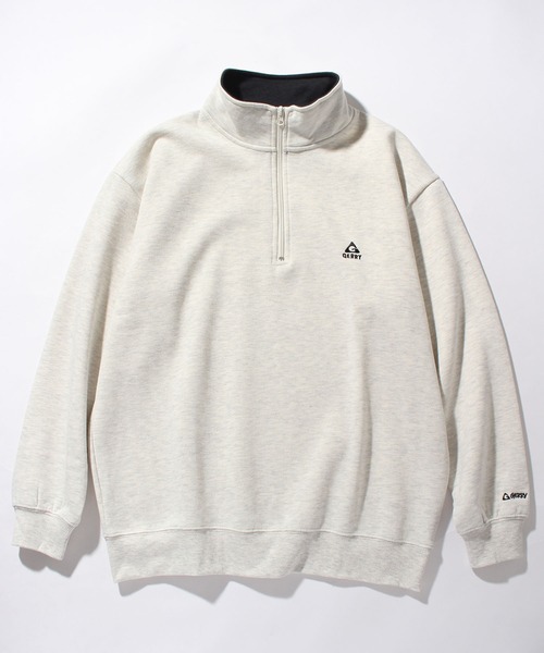 GERRY(ジェリー)の「【GERRY/ジェリー】裏起毛 ワンポイントロゴ刺繍 ハーフジップ プルオーバー スウェット(スウェット・メンズ・オートミール/ネイビー/ホワイト/ダークグレー・L/M/LL)」の3枚目の写真