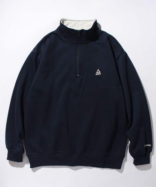 GERRY(ジェリー)の「【GERRY/ジェリー】裏起毛 ワンポイントロゴ刺繍 ハーフジップ プルオーバー スウェット(スウェット・メンズ・オートミール/ネイビー/ホワイト/ダークグレー・L/M/LL)」の4枚目の写真