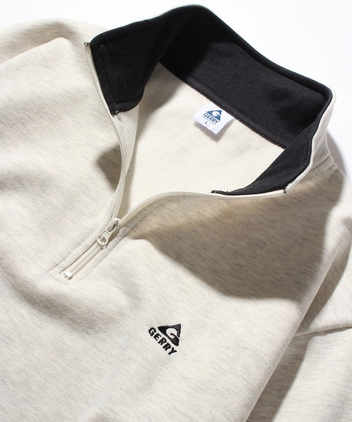 GERRY(ジェリー)の「【GERRY/ジェリー】裏起毛 ワンポイントロゴ刺繍 ハーフジップ プルオーバー スウェット(スウェット・メンズ・オートミール/ネイビー/ホワイト/ダークグレー・L/M/LL)」の7枚目の写真
