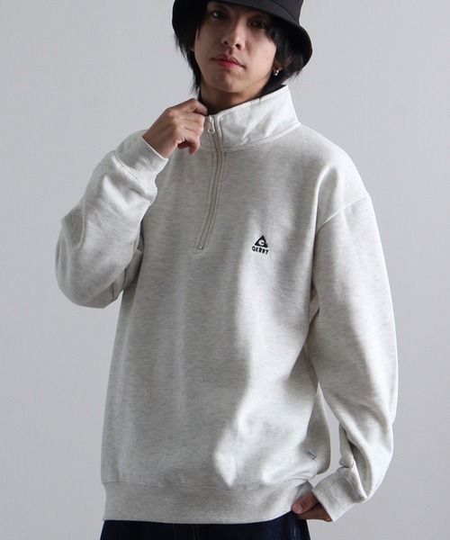 GERRY(ジェリー)の「【GERRY/ジェリー】裏起毛 ワンポイントロゴ刺繍 ハーフジップ プルオーバー スウェット(スウェット・メンズ・オートミール/ネイビー/ホワイト/ダークグレー・L/M/LL)」の19枚目の写真