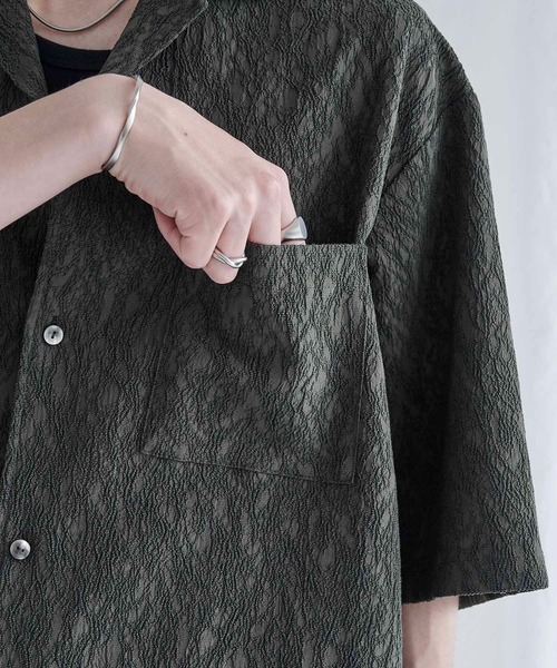PUBLIC TOKYO ¥16,500 ダークフラワーシャツ ブラック PUBLIC TOKYO（パブリックトウキョウ）の「レクトプリント