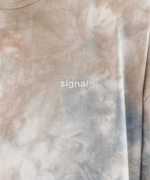SIGNAL SPORTS（シグナルスポーツ）の「【SIGNAL SPORTS】ワンポイント刺繍/タイダイ染めTシャツ（Tシャツ/カットソー・メンズ・ベージュ/パープル・MEDIUM/LARGE）」の18枚目の写真