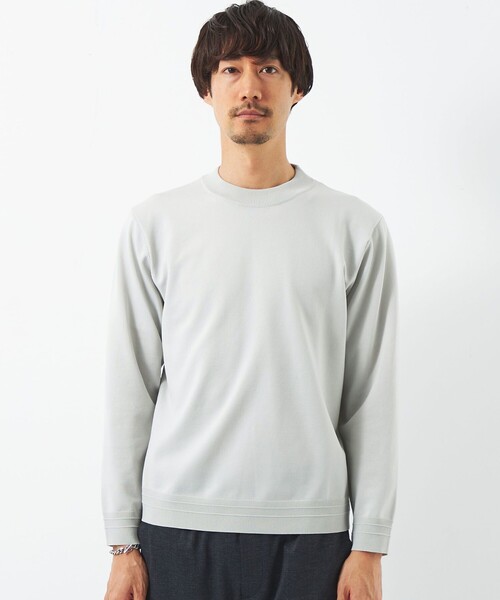 green label relaxing（グリーンレーベルリラクシング）の「【WEB限定】JUSTFIT ポリエステル モックネック ニット Ⅱ（ニット/セーター・メンズ・ブラック/ライトグレー/ダークグレー/ネイビー・S/M/L/XL）」の7枚目の写真