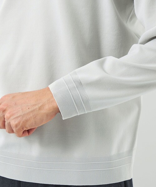 green label relaxing（グリーンレーベルリラクシング）の「【WEB限定】JUSTFIT ポリエステル モックネック ニット Ⅱ（ニット/セーター・メンズ・ブラック/ライトグレー/ダークグレー/ネイビー・S/M/L/XL）」の11枚目の写真