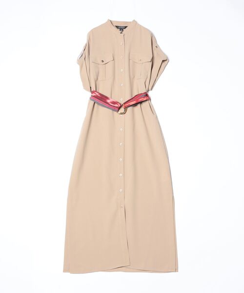 【新品】LAUREN RALPH LAUREN ジョーゼットドレス　0 フローラル ベルテッド ジョーゼット シャツドレス | ラルフ