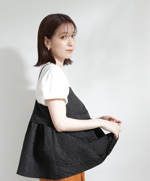 N.（N. Natural Beauty Basic）（エヌエヌナチュラルビューティーベーシック）の「◆フクレジャガードキャミブラウス（シャツ/ブラウス・レディース・ブラック/ブラウン系その他・MEDIUM）」の3枚目の写真