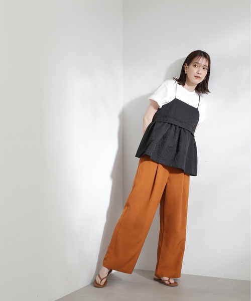 N.（N. Natural Beauty Basic）（エヌエヌナチュラルビューティーベーシック）の「◆フクレジャガードキャミブラウス（シャツ/ブラウス・レディース・ブラック/ブラウン系その他・MEDIUM）」の4枚目の写真