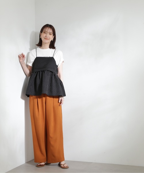 N.（N. Natural Beauty Basic）（エヌエヌナチュラルビューティーベーシック）の「◆フクレジャガードキャミブラウス（シャツ/ブラウス・レディース・ブラック/ブラウン系その他・MEDIUM）」の5枚目の写真