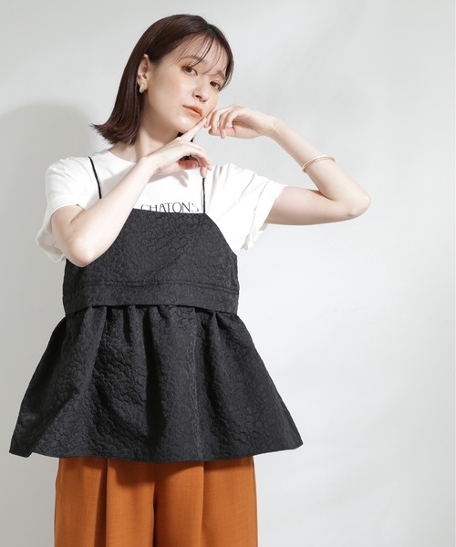 N.（N. Natural Beauty Basic）（エヌエヌナチュラルビューティーベーシック）の「◆フクレジャガードキャミブラウス（シャツ/ブラウス・レディース・ブラック/ブラウン系その他・MEDIUM）」の8枚目の写真