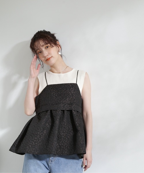 N.（N. Natural Beauty Basic）（エヌエヌナチュラルビューティーベーシック）の「◆フクレジャガードキャミブラウス（シャツ/ブラウス・レディース・ブラック/ブラウン系その他・MEDIUM）」の9枚目の写真