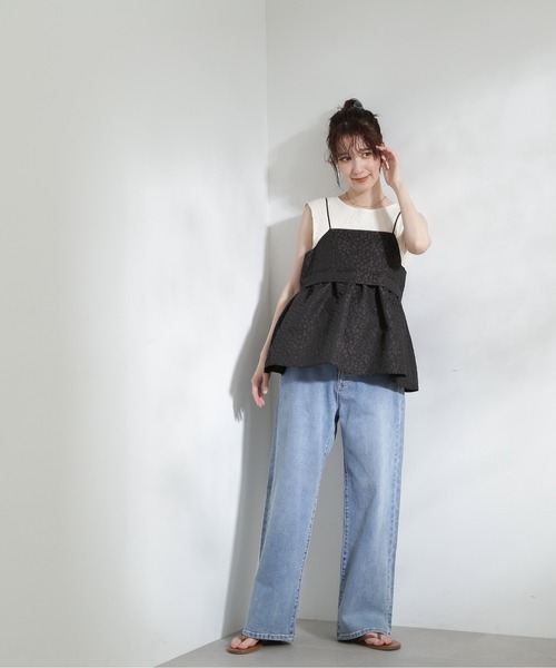 N.（N. Natural Beauty Basic）（エヌエヌナチュラルビューティーベーシック）の「◆フクレジャガードキャミブラウス（シャツ/ブラウス・レディース・ブラック/ブラウン系その他・MEDIUM）」の11枚目の写真