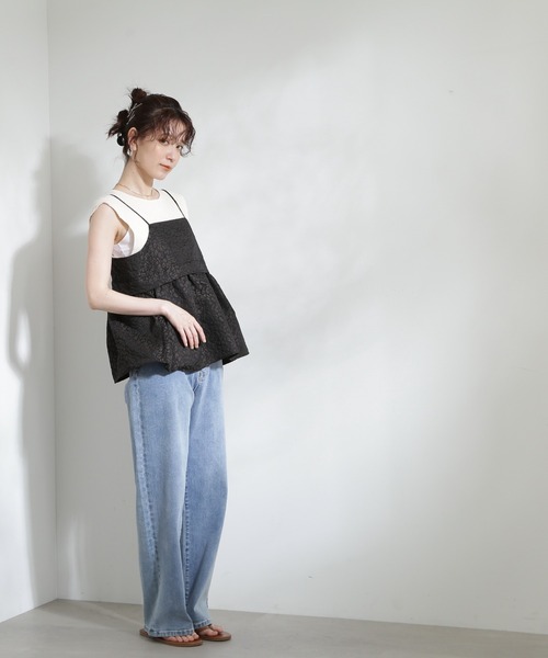 N.（N. Natural Beauty Basic）（エヌエヌナチュラルビューティーベーシック）の「◆フクレジャガードキャミブラウス（シャツ/ブラウス・レディース・ブラック/ブラウン系その他・MEDIUM）」の12枚目の写真