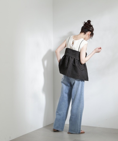 N.（N. Natural Beauty Basic）（エヌエヌナチュラルビューティーベーシック）の「◆フクレジャガードキャミブラウス（シャツ/ブラウス・レディース・ブラック/ブラウン系その他・MEDIUM）」の13枚目の写真