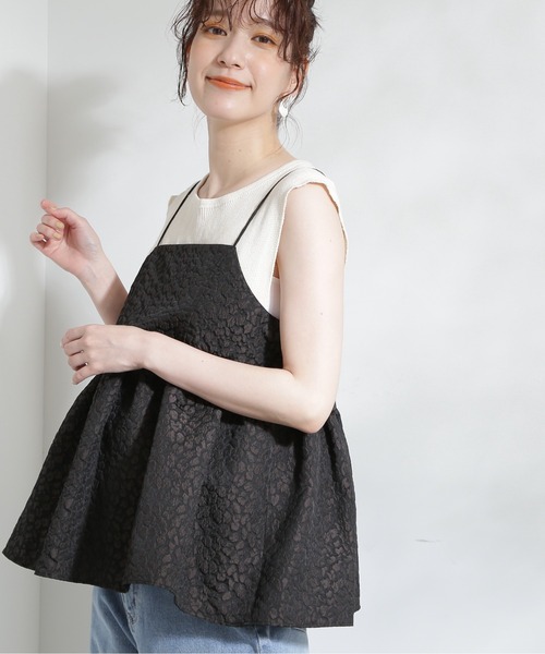 N.（N. Natural Beauty Basic）（エヌエヌナチュラルビューティーベーシック）の「◆フクレジャガードキャミブラウス（シャツ/ブラウス・レディース・ブラック/ブラウン系その他・MEDIUM）」の14枚目の写真