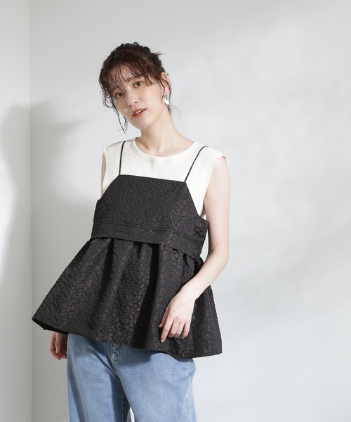 N.（N. Natural Beauty Basic）（エヌエヌナチュラルビューティーベーシック）の「◆フクレジャガードキャミブラウス（シャツ/ブラウス・レディース・ブラック/ブラウン系その他・MEDIUM）」の15枚目の写真