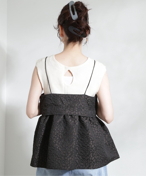 N.（N. Natural Beauty Basic）（エヌエヌナチュラルビューティーベーシック）の「◆フクレジャガードキャミブラウス（シャツ/ブラウス・レディース・ブラック/ブラウン系その他・MEDIUM）」の17枚目の写真