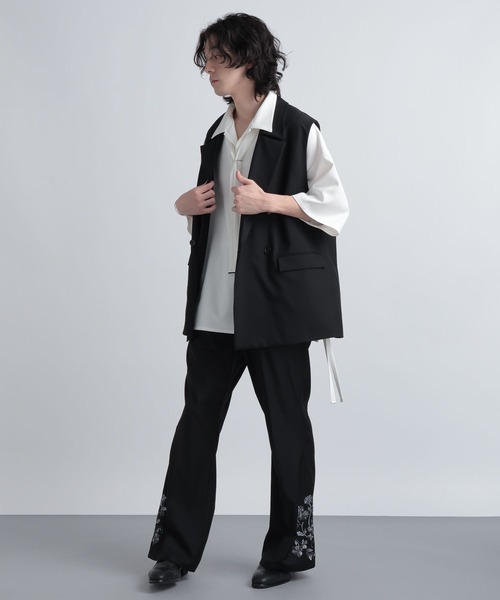 HARE(ハレ)の「スソフラワーシシュウトラウザー(HARE)(その他パンツ・メンズ・ブラック/グレー・SMALL/MEDIUM)」の21枚目の写真