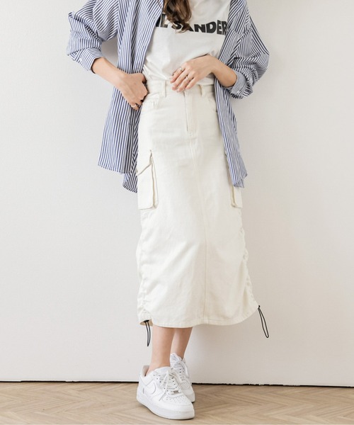 AMELY（エミリー）の「バックスリットカーゴスカート（スカート・レディース・ブラック/ピンク/ホワイト/カーキ・L/M）」の7枚目の写真