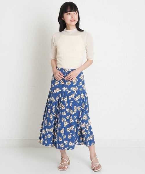 A de a.v.v（アードアー・ヴェ・ヴェ）の「前ボタン開きプリーツスカート（スカート・レディース・ブラック/ブルー/アイボリー・38/36）」の14枚目の写真