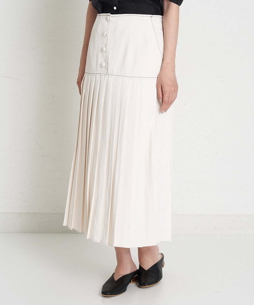A de a.v.v（アードアー・ヴェ・ヴェ）の「前ボタン開きプリーツスカート（スカート・レディース・ブラック/ブルー/アイボリー・38/36）」の16枚目の写真
