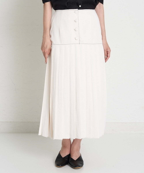A de a.v.v（アードアー・ヴェ・ヴェ）の「前ボタン開きプリーツスカート（スカート・レディース・ブラック/ブルー/アイボリー・38/36）」の19枚目の写真