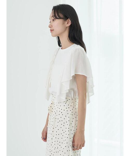 earth music&ecology（アースミュージックアンドエコロジー）の「ショルダーフリルリブプルオーバー（Tシャツ/カットソー・レディース・グリーン系その他3/ピンク/ブルー/オフホワイト/ブラック・FREE）」の7枚目の写真