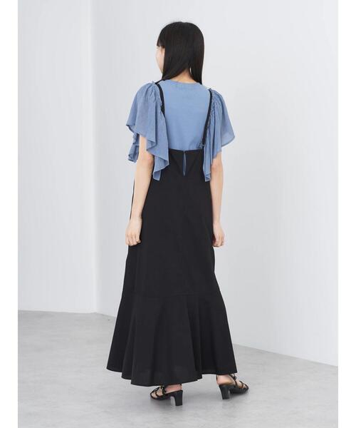 earth music&ecology（アースミュージックアンドエコロジー）の「ショルダーフリルリブプルオーバー（Tシャツ/カットソー・レディース・グリーン系その他3/ピンク/ブルー/オフホワイト/ブラック・FREE）」の15枚目の写真